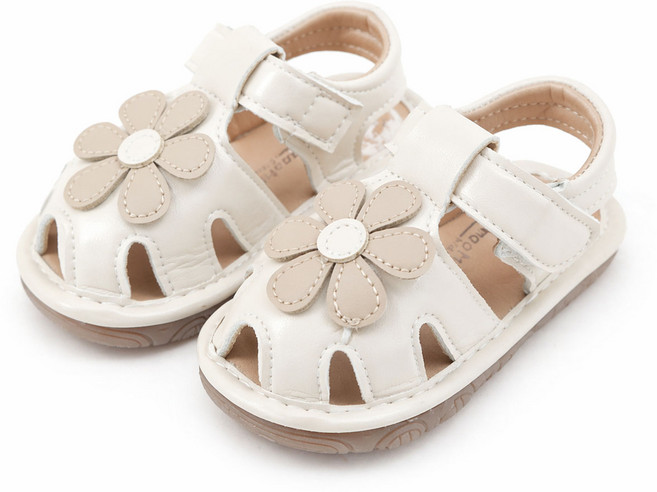 플라워 삑삑이 샌들 보행기 걸음마 아기신발