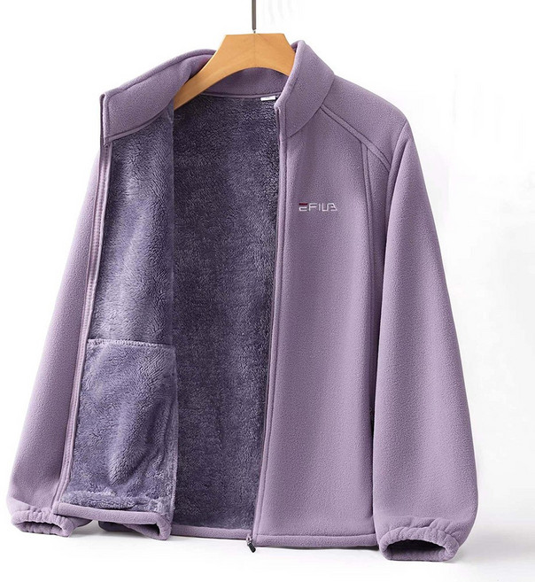 ROYALBELLE 여성 후리스 베이직 집업 빅사이즈 기모 따뜻한 캐주얼 자켓 K0121228