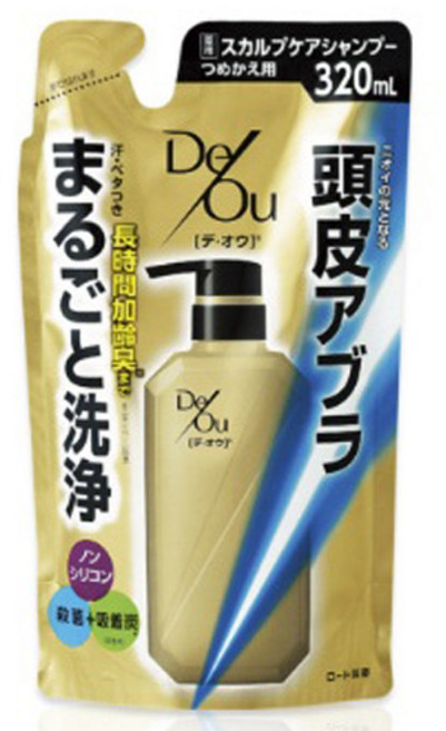 ROHTO 樂敦 DeOu 男仕頭皮洗淨洗髮精 補充包, 1個, 320ml