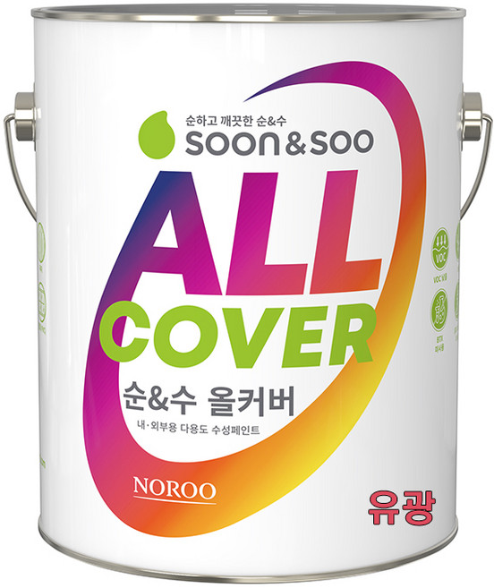 노루페인트 다용도용 친환경 순앤수 올커버 <유광>, 1개, 연두4, 4L