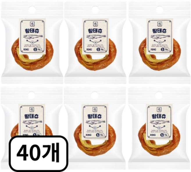 브리더랩 강아지 맛있는 간식 황태츄 본, 15g, 40개