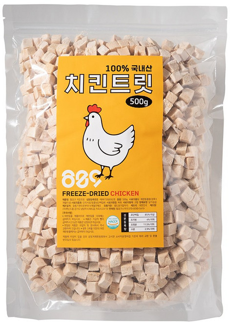 국내산 강아지 고양이 동결건조 대용량 소프트 트릿간식, 1개, 500g, 치킨