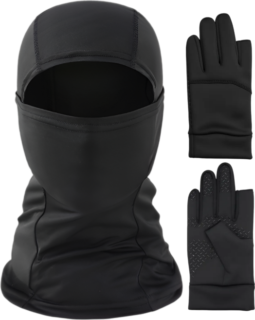 어나더랩 손가락 터치 장갑 오토바이 바라클라바 넥워머 세트