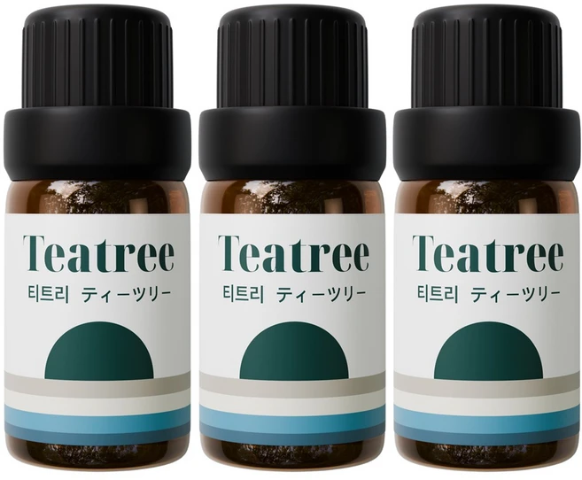 1+1+1 천연 유기농 아로마오일 에센셜오일, 유기농 티트리오일, 10ml, 3개 - 쿠팡