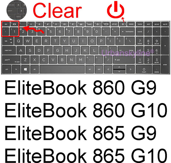 호환 HP EliteBook 키보드 커버 실리콘 스킨 케이스 650 G10 655 G9 850 G8 855 G7 755 G6 G5 860 G10 865 G9 보호대 15 15.6, Clear 860 865 G7 G8, [04] Clear 860 865 G7 G8, 1개