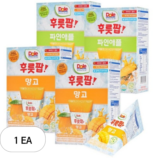 돌 후룻팝 파인애플 16p + 망고 16p, 496ml, 4박스