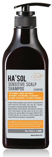 헤솔 민감성 두피 진정 케어 손상모 수분 영양 공급 센스티브 스캘프 샴푸 500ml, 1개