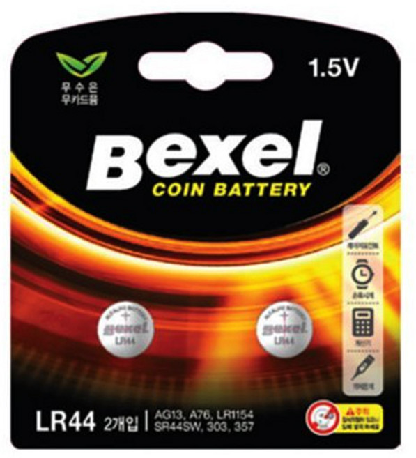 벡셀 코인 건전지 LR44, 2개입, 2개
