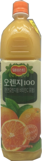 원하프오렌지쥬스(100퍼센트)1.5L/델몬트총알배송, 1.5L, 1개
