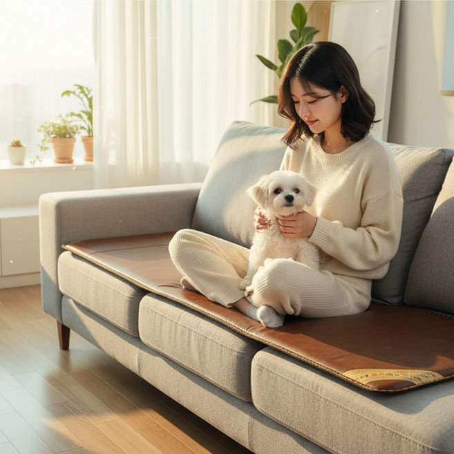 3H한일온열기 탄소 그래핀 EMF 퀼팅 3인 4인 병원용 미니 전기방석 쇼파 온열 싱글 매트 장판 요, 샤인브라운, 3인방석 (140x50cm)