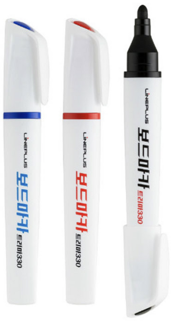 라인플러스 트리마 330 보드마카, 1팩, 블랙+블루+레드