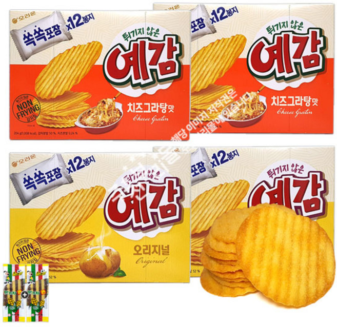 오리온 예감 오리지널(12봉지) 2통 + 예감 치즈그라탕맛(12봉지) 2통(+맛기차콘 2개포함), 1개, 204g