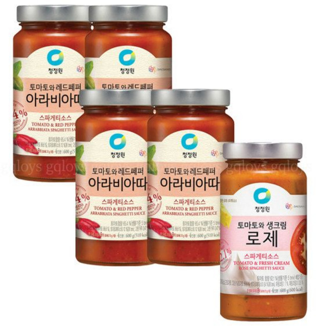청정원 아라비아따 스파게티소스 600g 4개 + 로제 1개, 5개
