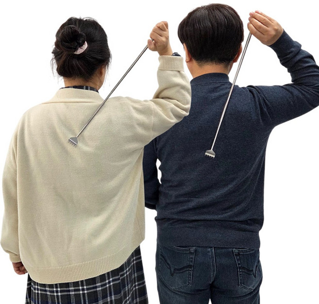 접이식 포크 효자손, 10개, 실버