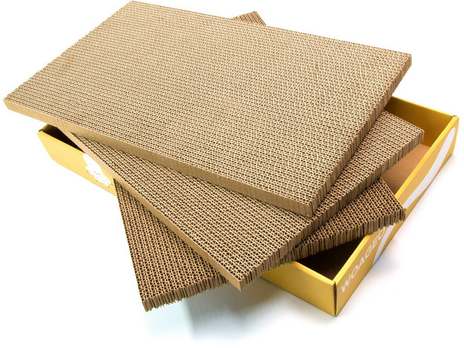 우아지오 실용형 평판형 고양이 스크래쳐 3PC, 1박스