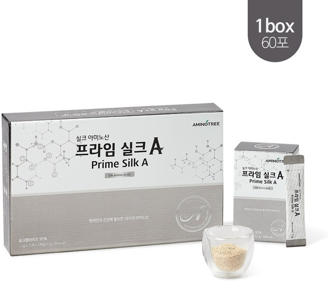 [아미노트리] 프라임실크A+ 더욱 강력해진 먹는링거 고함량 필수아미노산 실크펩타이드 95% 함유 부모님 맞춤 효도선물, 1개, 90g