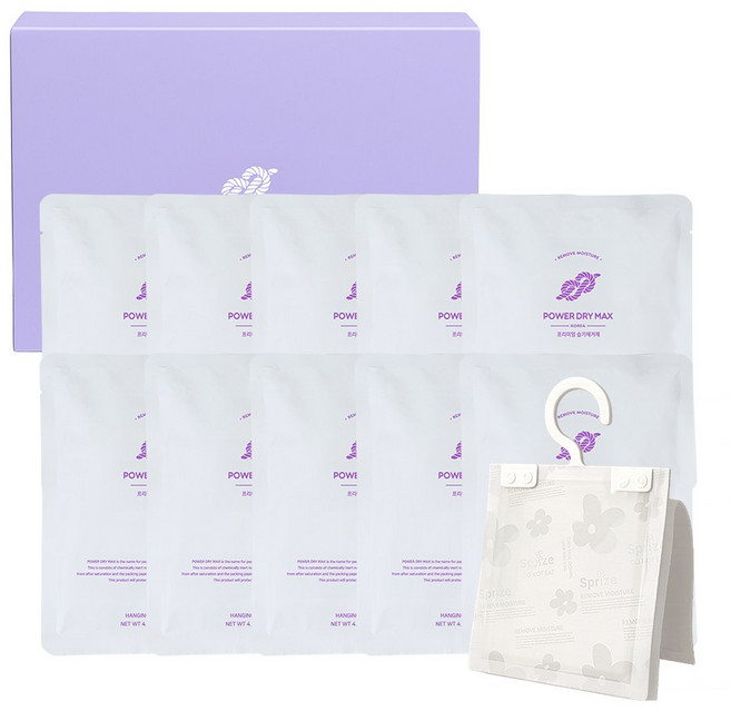 새남맥스 향기나는제습제 옷걸이형 10팩 향 2종, 라벤더, 120g, 10개