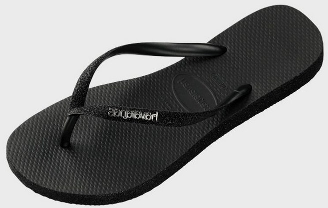 하바이아나스 HAVAIANAS 슬림 스파클 플립플랍 Black