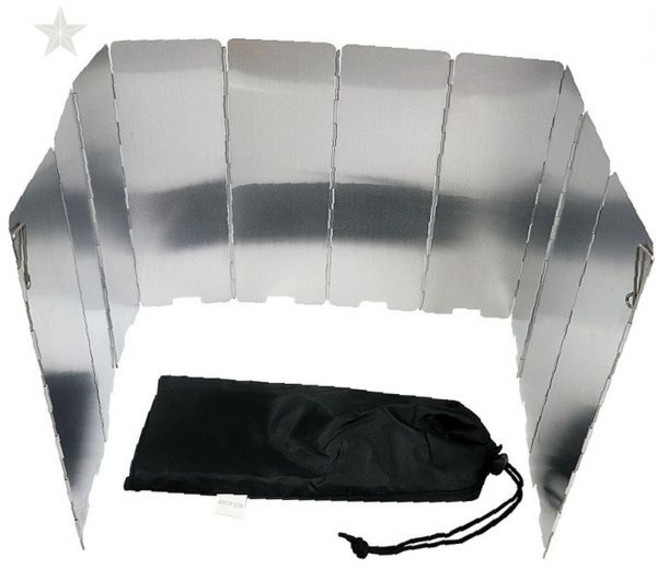 화인홈 휴대용 접이식 가스버너 알루미늄 9단 바람막이 렌지 캠핑용 대형 야외 용품 불바람막이, 1개