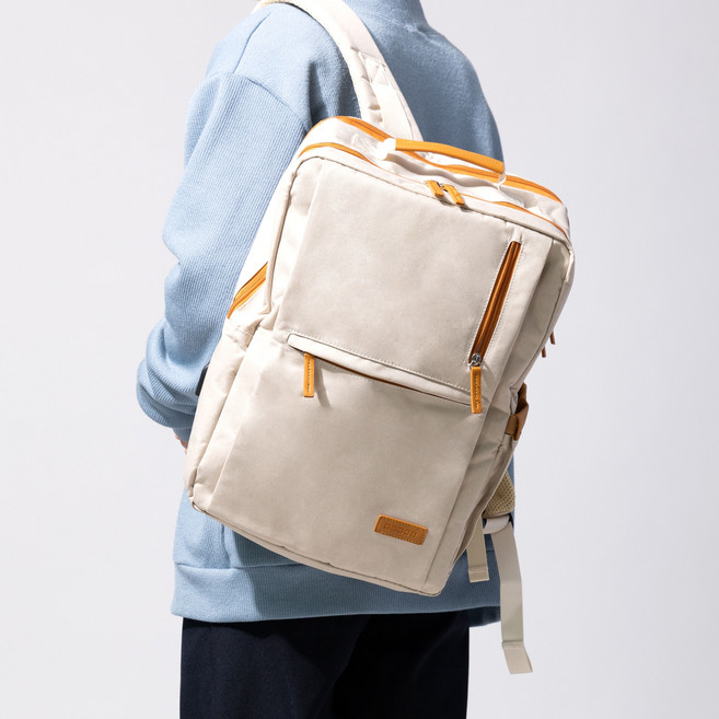 투헌드래드 남자 노트북 백팩 17인치 대용량 방수 직장인 대학생 데일리 비즈니스 가방 아이보리