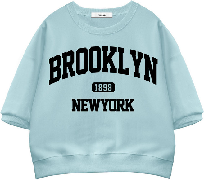 몰토벨리노 TSF 브룩클린1898 세미오버핏 크롭 반팔 맨투맨