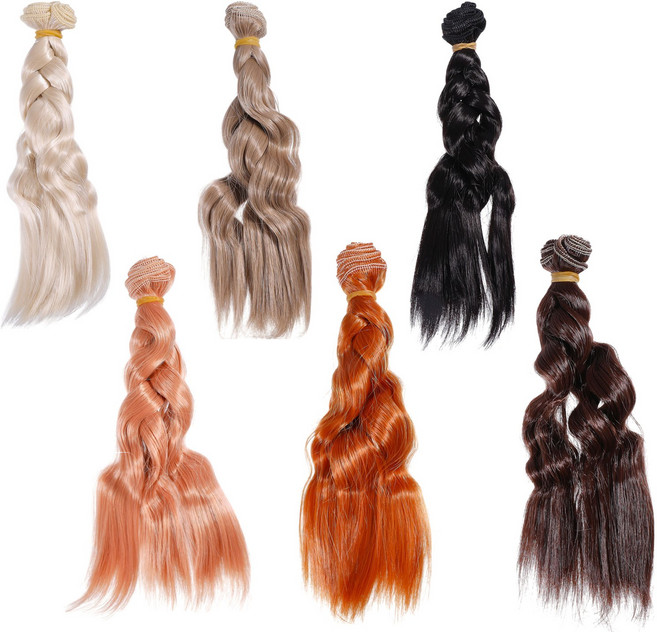 6개입 인형 가발 트위스트 브레이드 혼합 색상 190~1035mm