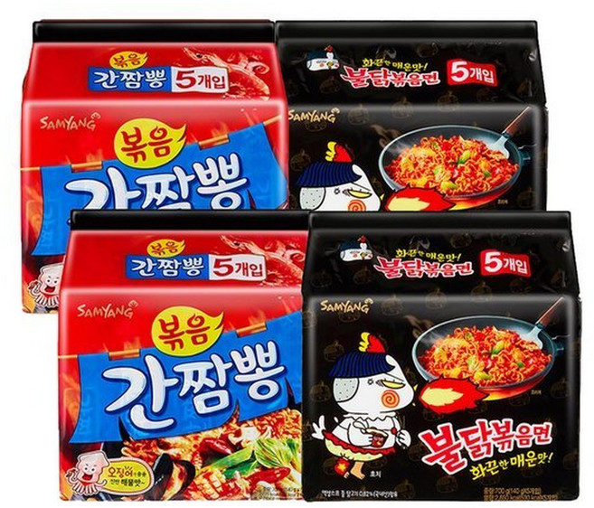 (삼양)삼양 멀티 볶음간짬뽕 5입 2봉+불닭볶음면 5입 2봉, 2개, 140g
