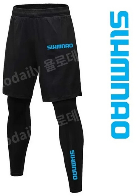 남성 반바지 레깅스 일체형 속건성 낚시 하이킹 스판 피트니스 러닝 바지