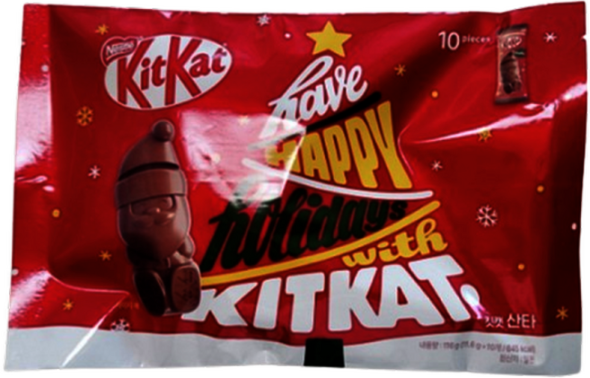 크리스마스 킷캣 산타 초콜릿 초코바 웨하스 간식 파티 선물, 10개, 116g