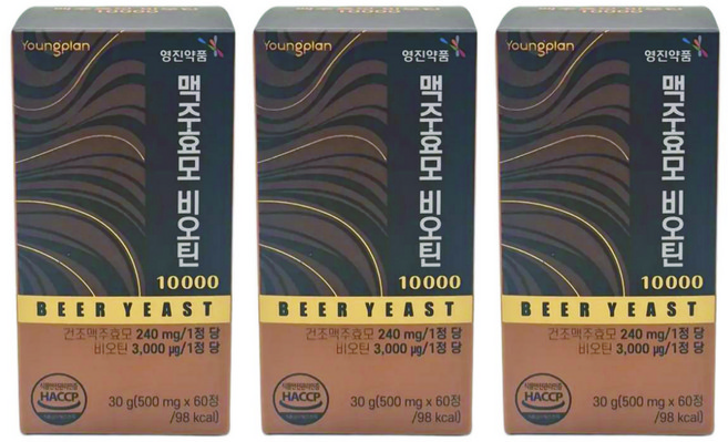 영진약품 맥주효모 비오틴 10000, 60정, 3개