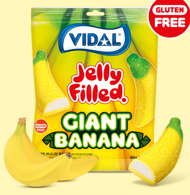 비달 자이언트 바나나향 젤리필드, 80g, 12개