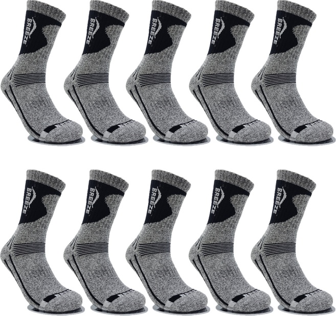 브리즈 남성용 장목 등산양말 10켤레, 검정색, 10개