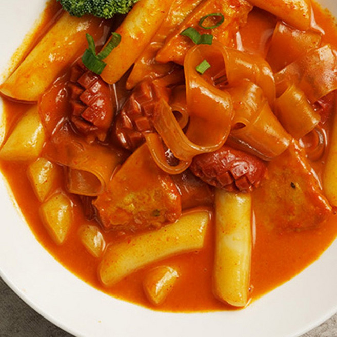 얌얌푸드 사계절떡볶이 2인분 로제매콤한맛 [쌀떡볶이 (가래떡) ], 로제매콤한맛-쌀떡, 480g