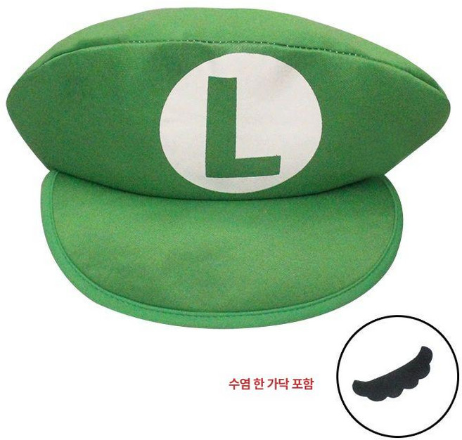 슈퍼마리오 오디세이 코스프레 모자 마리오 코스튬 퍼레이드, 1개, 마리오 그린