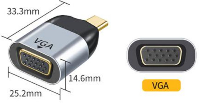 맥북 프로용 USB 3.1 C 타입-HDMI 호환 DPVGA 미니 DP RJ45 어댑터 컨버터 USB C 수-암 HD 비디오 4K 8K 60Hz, Type C To VGA