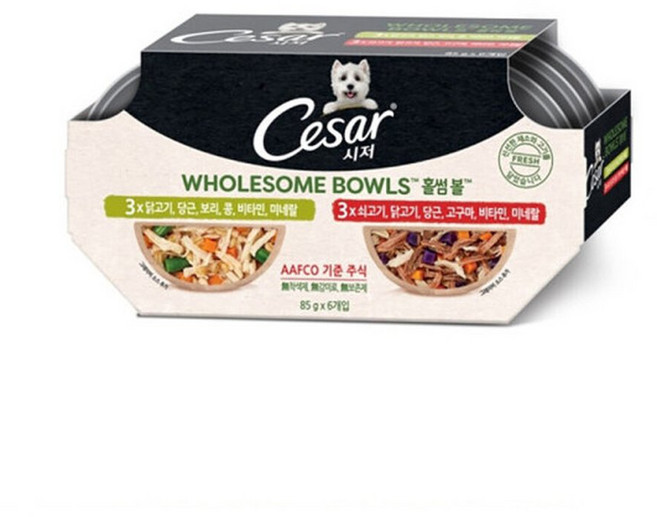 시저 홀썸볼 닭당근보리콩+쇠닭당근고구마 6팩, 6개, 85g