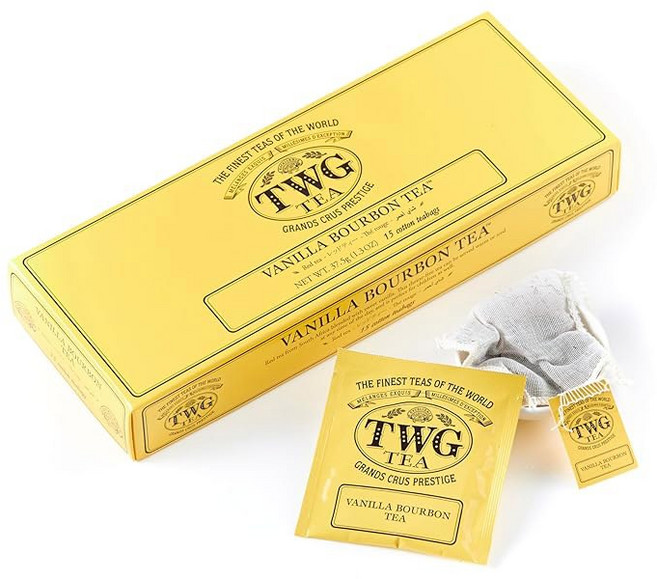 TWG 티 | 바닐라 버번 루이 15 핸드 바느질 면 티백 선물 세트, Vanilla