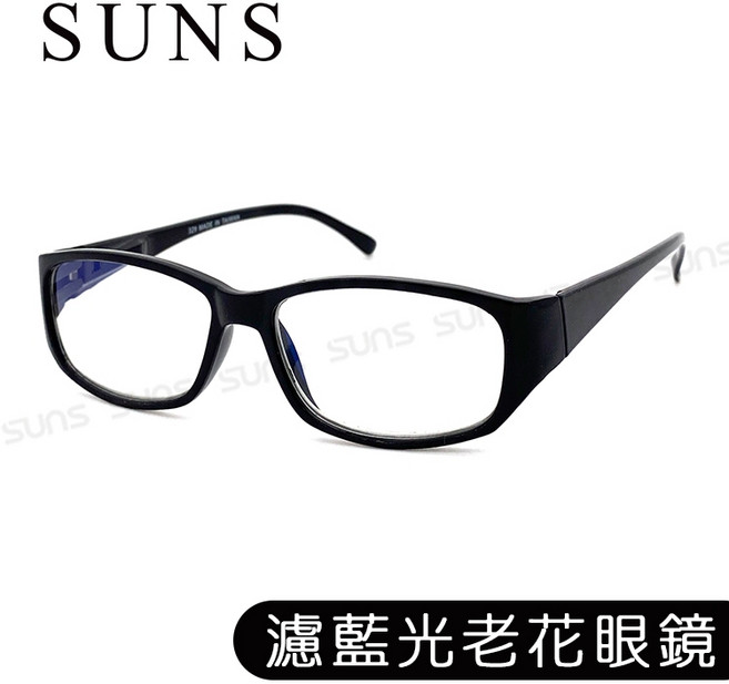 MIT濾藍光老花眼鏡 時尚簡約曜石黑 高硬度耐磨鏡片 配戴清晰