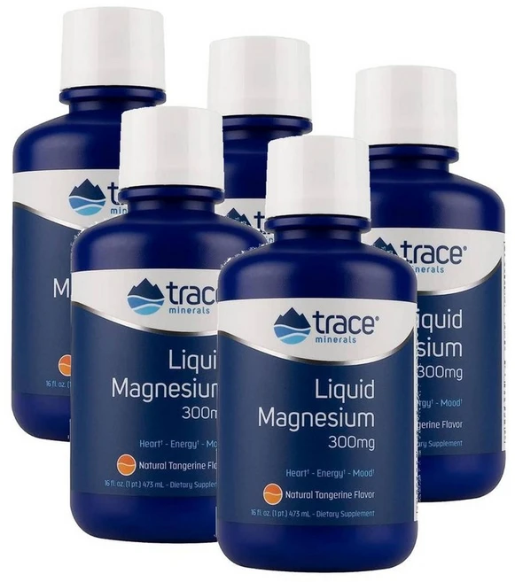 트레이스미네랄 액상 마그네슘 300mg Trace Minerals Liquid Magnesium, 5개, 473ml - 쿠팡
