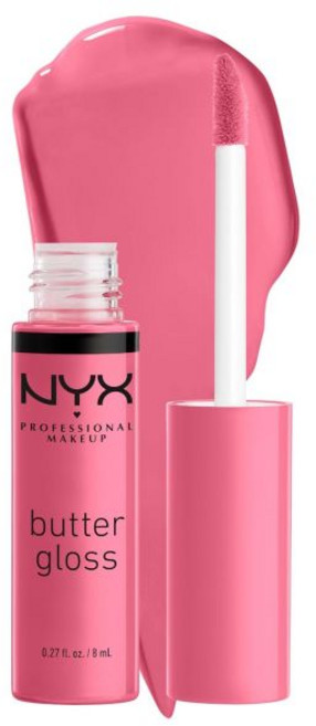 NYX 전문 메이크업 버터 글로스 비접착성 립글로스 - 슈가 글라스 클리어, 0.27 플 오즈 (1개 팩), 09 바닐라 크림 파이