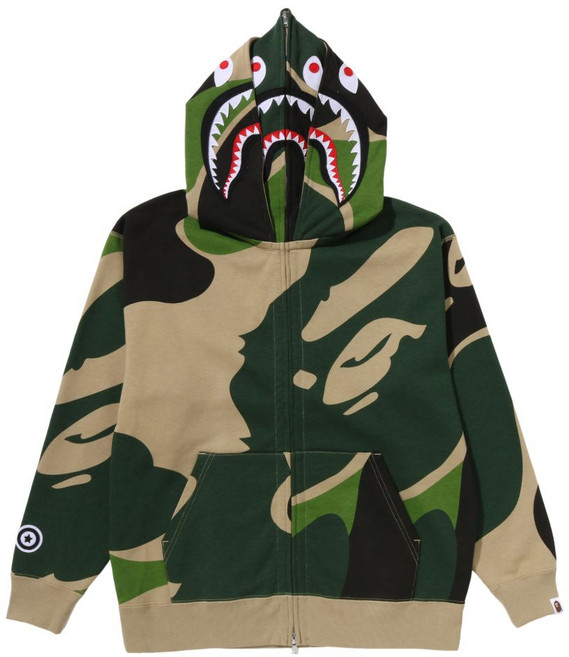 베이프 카무플라주 샤크 후디