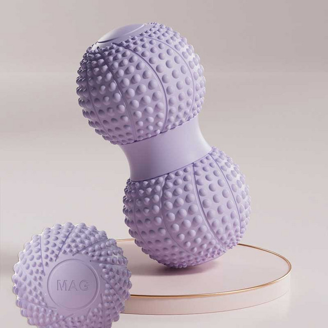 에이플랜 릴리즈볼 요가 땅콩마사지볼 1P + 싱글볼 1P 2종 고탄성 근막이완 요가볼, 1세트, 퍼플 땅콩볼+싱글볼