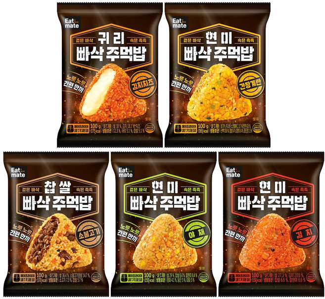 [랭킹닭컴] 잇메이트 빠삭 주먹밥 5종 혼합, 10개, 100g