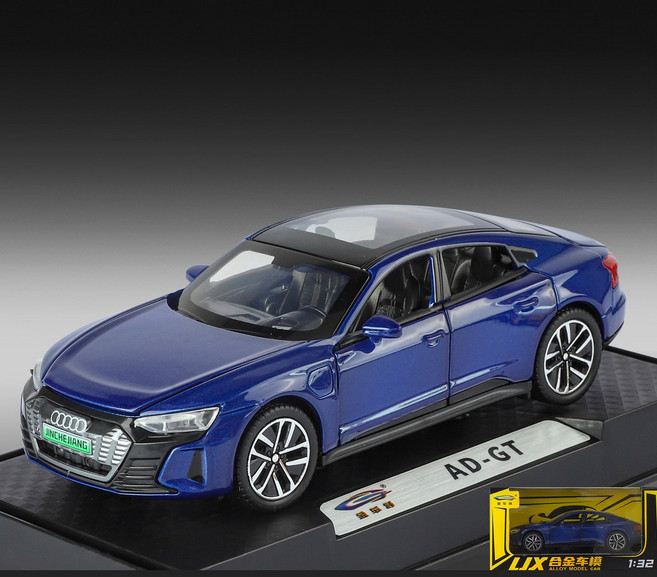 비브랜드 AUDI 아우디 e-tron GT 전기차 1대32 1:32 자동차 미니카 모형 다이캐스트, 블루, 1개