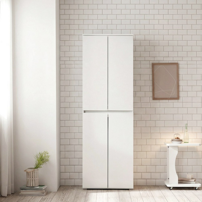 라자가구 리에트 키큰 주방수납장 다용도 그릇장 선반 수납장 600, 화이트