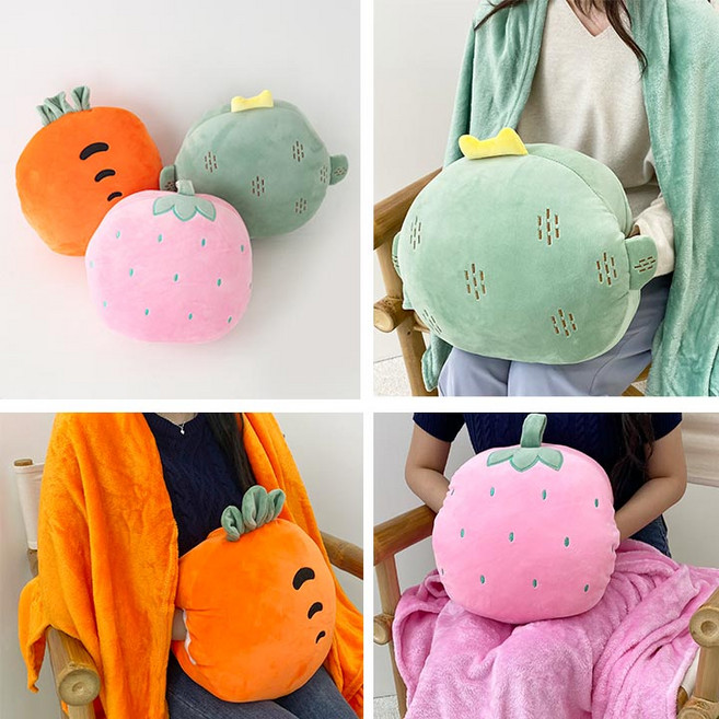 귀여운 쿠션 겸용 담요 차량용 무릎 차박 학교 극세사 대형 gg4045