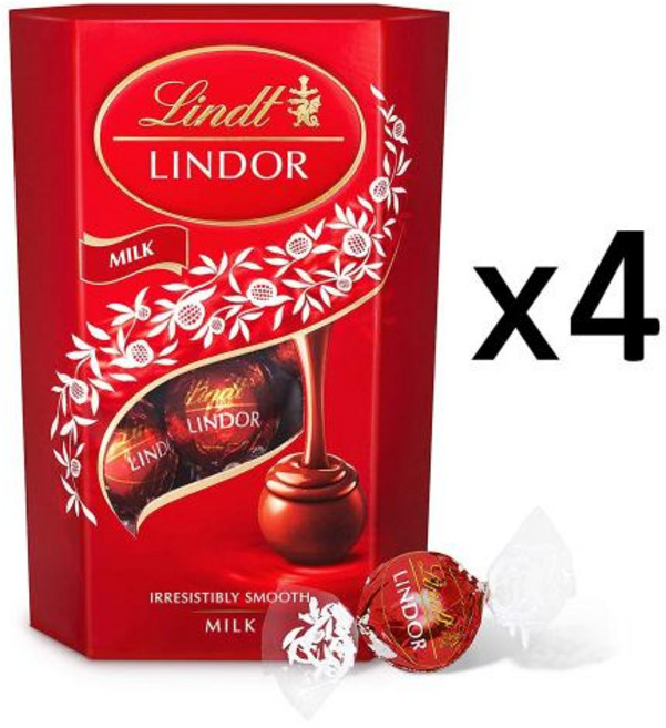 린트 린도르 밀크 초콜릿 볼 200g x 4팩 린도 스위스 Lindt Lindor Milk Chocolate, 4개