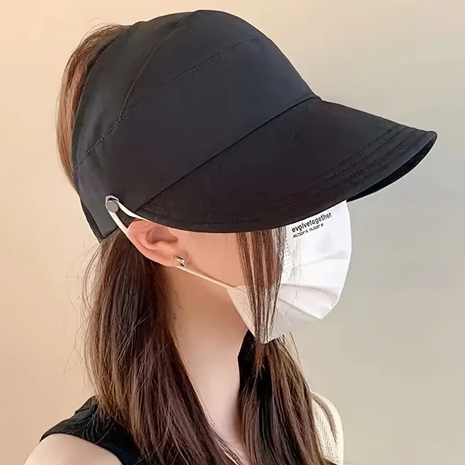 여성용 아웃도어 자외선 가림 트렌디 큰 챙 모자