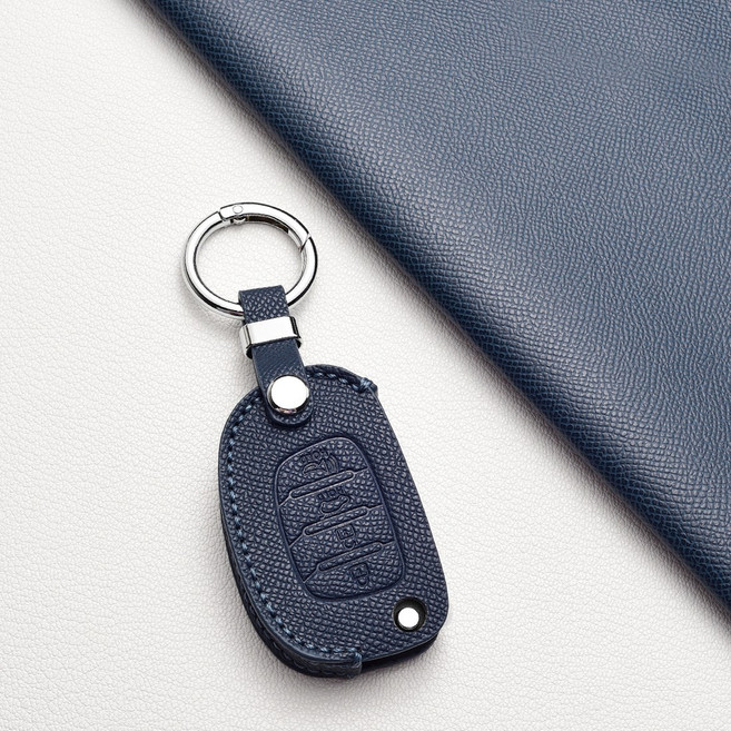 현대차 핸드그립 키케이스 - 방스크래치 내마모 / 베르나 액센트 카렌스 쏘렌토 투싼 싼타페 엘란트라 제네시스 아슬란 등 호환, 현대 Z4 타입(4버튼), 다크 네이비