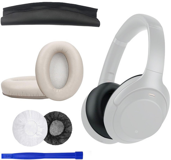 호환 소니 이어패드 WH1000XM3 헤드셋 커버 리뉴얼 4종 셋트, 블랙4종셋트, 1개
